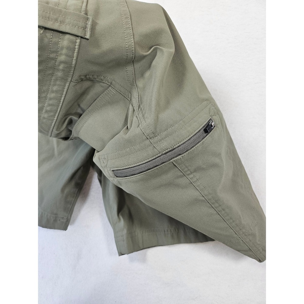 Eddie Bauer Womens Olive Army Green Hiking Tech Shorts Size 12 Utility Gorpcore - Picture 14 of 14